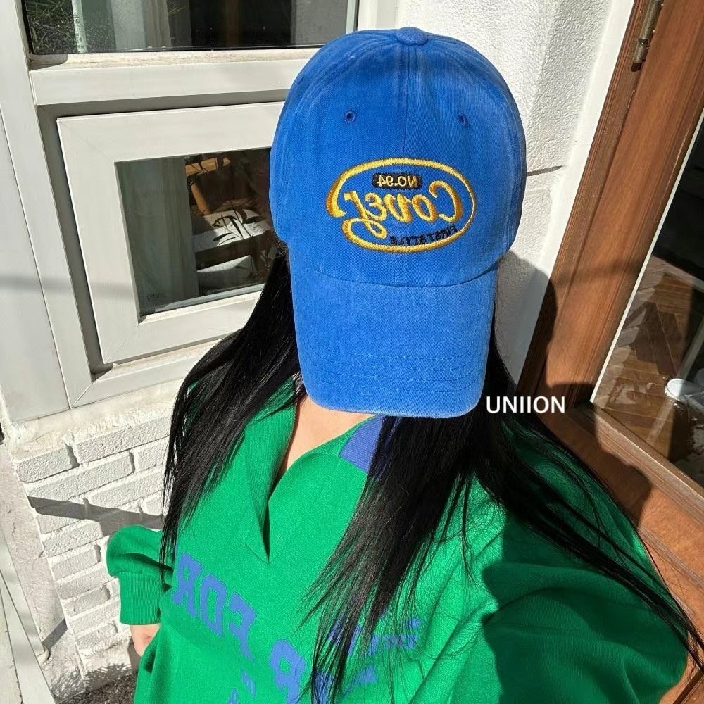 韓國 NU 中性單寧刷舊字母棒球帽