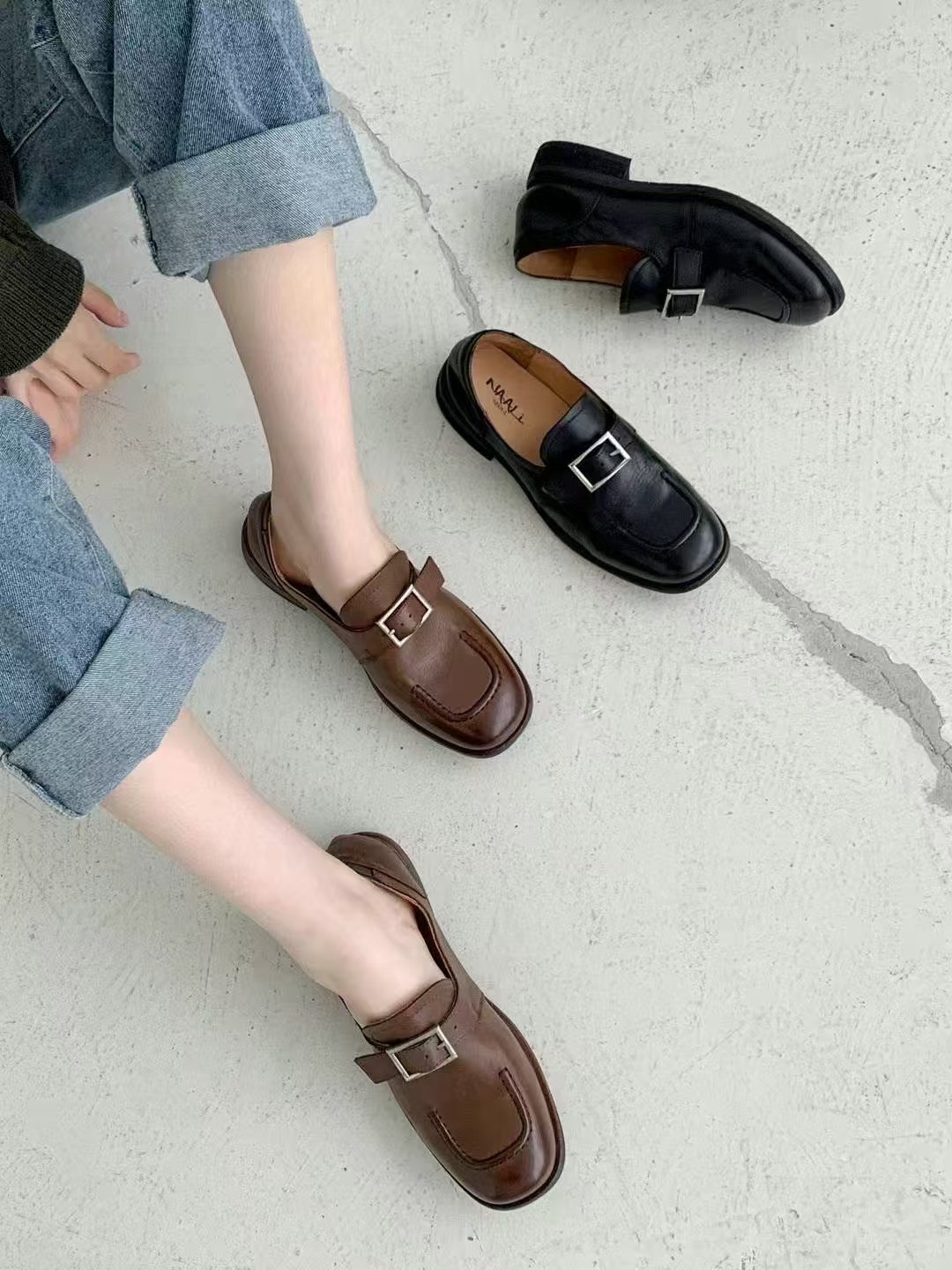 韓國 NAA 皮帶手工訂製牛皮學院皮鞋