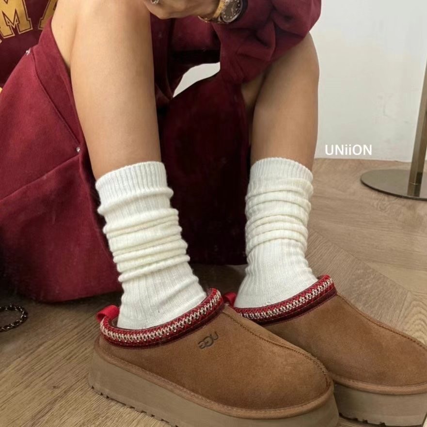 正韓UNI素色小腿襪