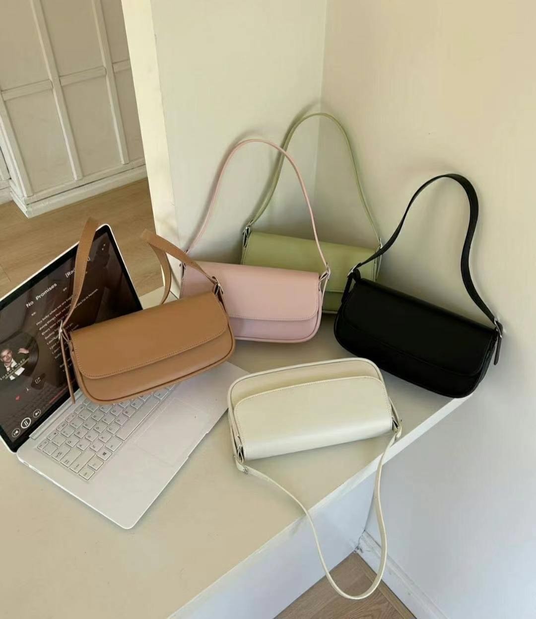 韓國TRO 高級感極簡法式法棍腋下手提包