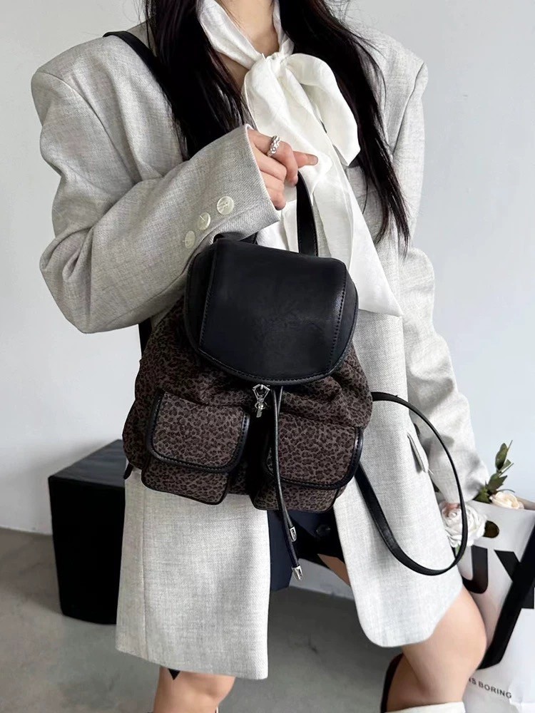 韓國爆款豹紋後背包