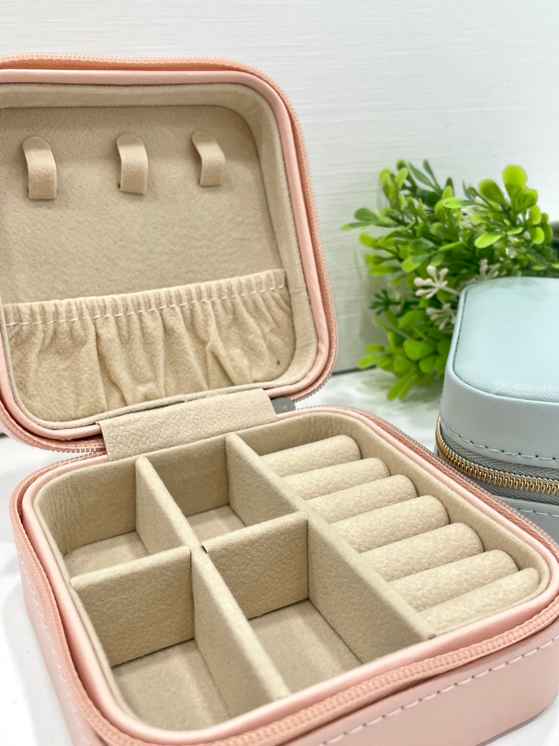 JS 皮面方形飾品收納盒