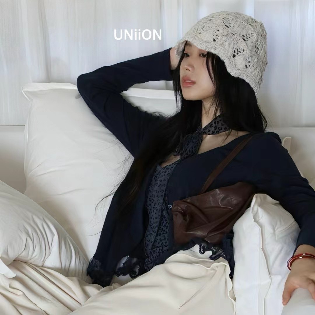 韓國UNI法式復古鈴鐺繡花鐘型帽