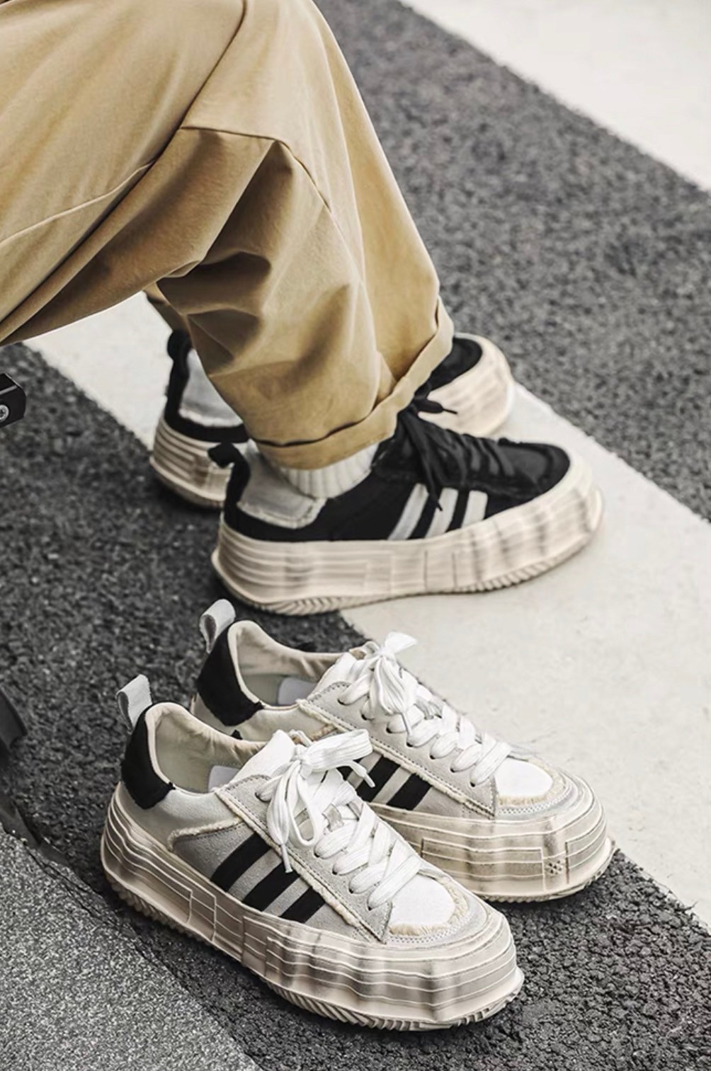 韓國 VBIN | 2.0 熊貓髒髒溶解建構厚底板鞋