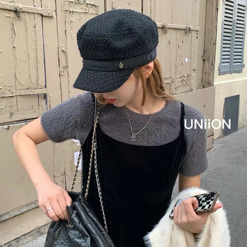 韓國 NU 小香復古毛倪報童帽