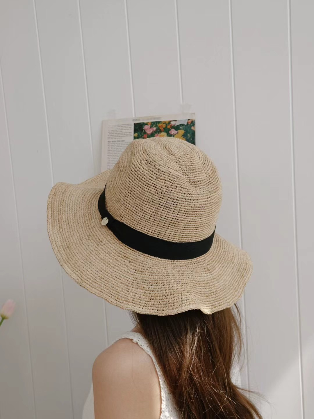 韓國 UNI 假日度假經典圓形帽草帽