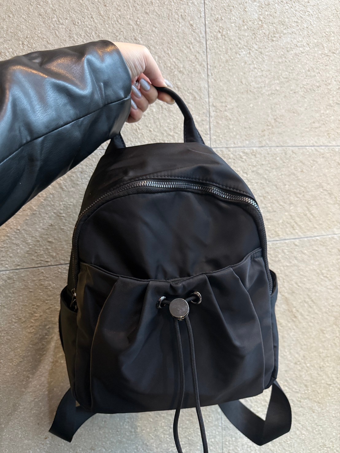 韓國人氣爆款尼龍縮口後背包