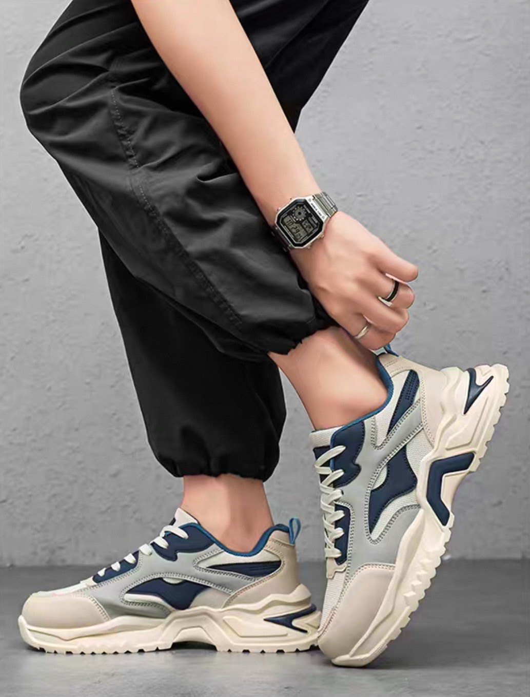 韓國 AL 高梯積木休閒老爹鞋   ( 最大48號 )