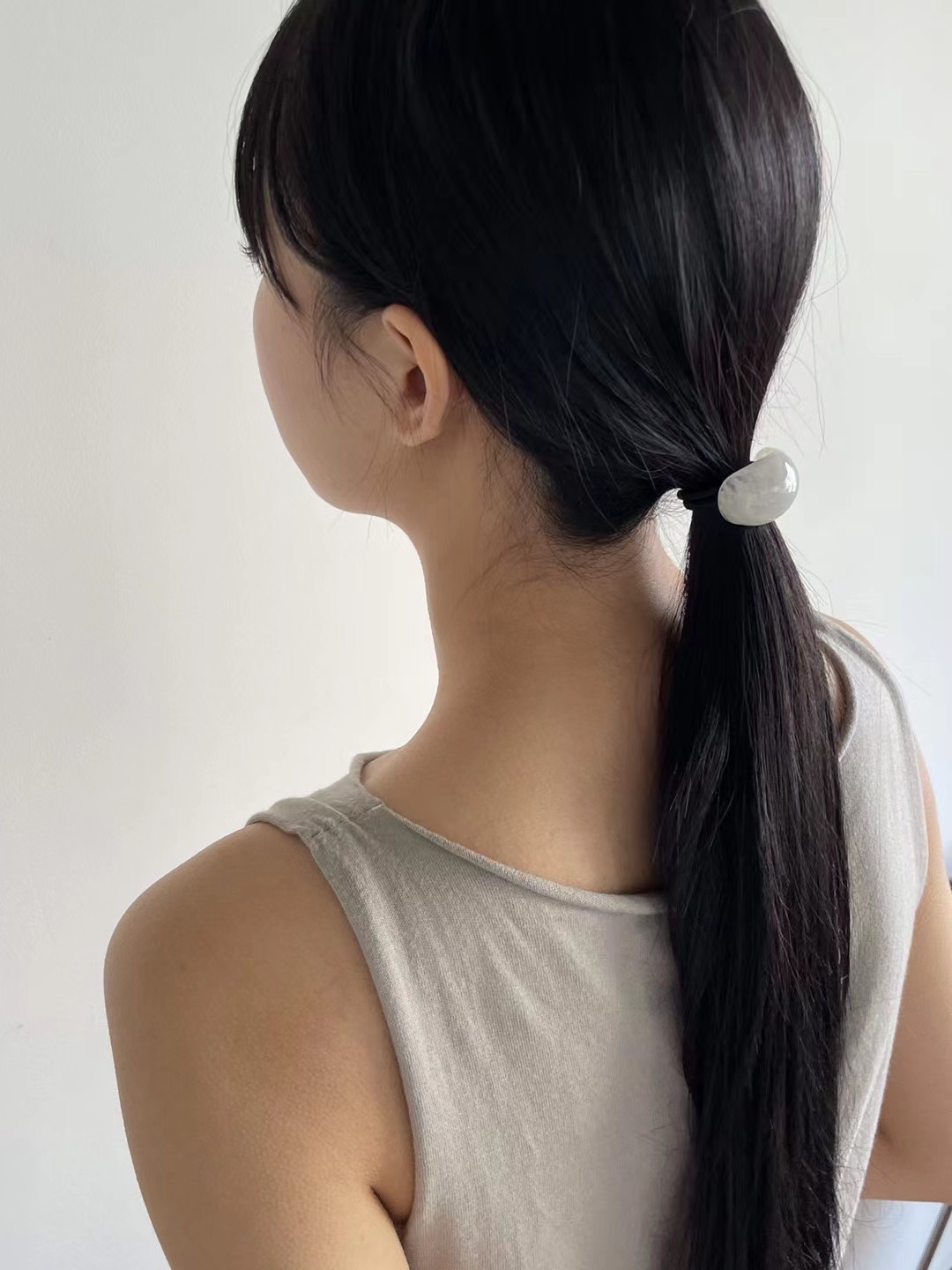 韓國NYU 水墨大理石紋理饅頭髮圈