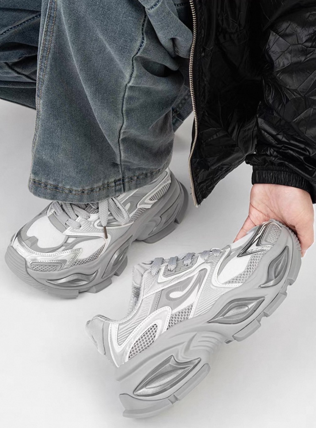 韓國 AL 六公分銀焰旋風老爹鞋 (男)