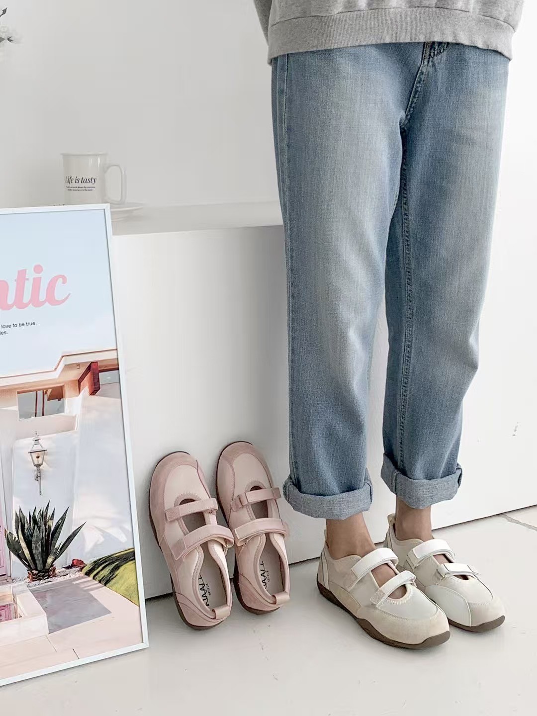 韓國 NAA 真皮娃娃芭蕾休閒女鞋