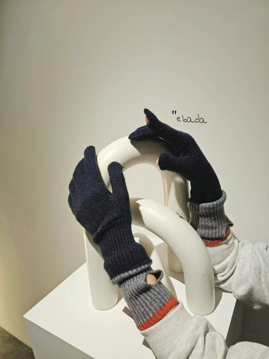正韓EBA拚色長版百搭手套