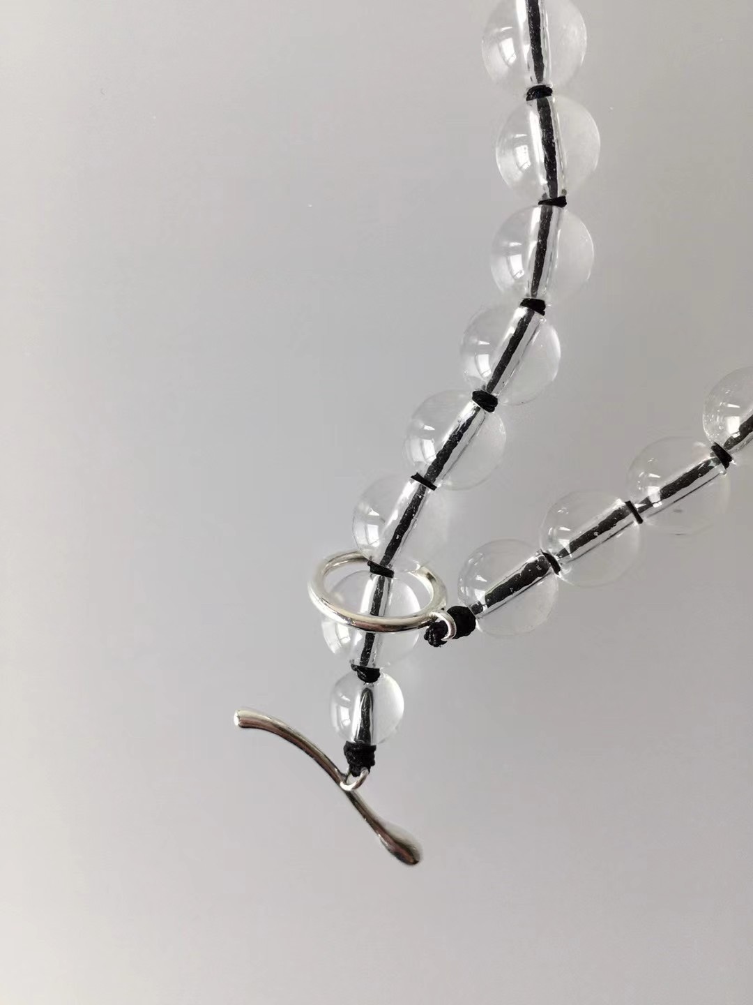 韓國NYU 透明琉璃晶球串珠OT項鍊