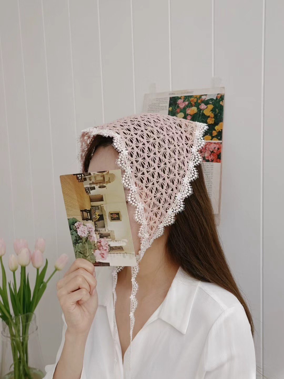 韓國 UNI 薄紗滿天星綁戴頭巾絲巾