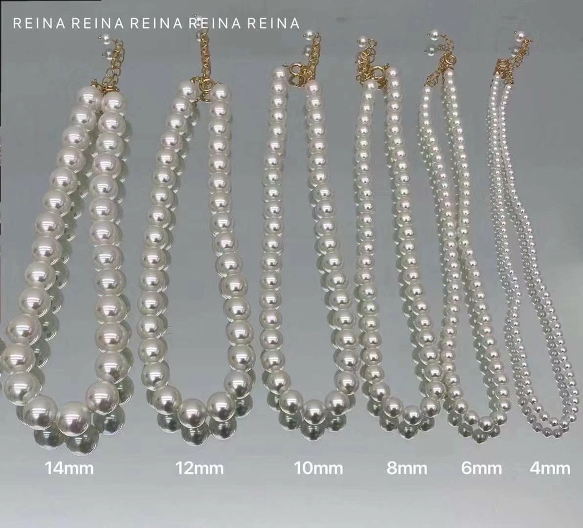韓國 REA 法式圓形珍珠項鍊 4.6.8 mm