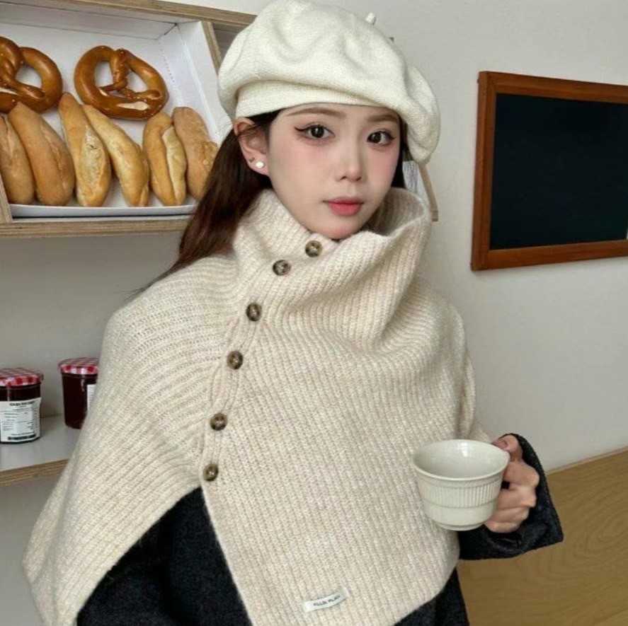 正韓EBA慵懶系針織披肩