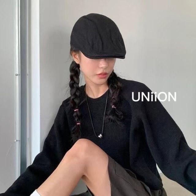 韓國UNI復古褶皺扣環式鴨舌帽