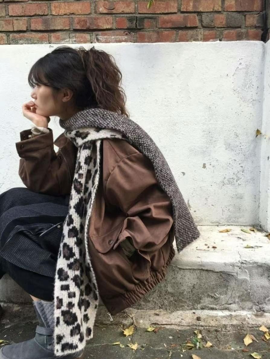 正韓爆款豹紋圍巾(6%羊毛)