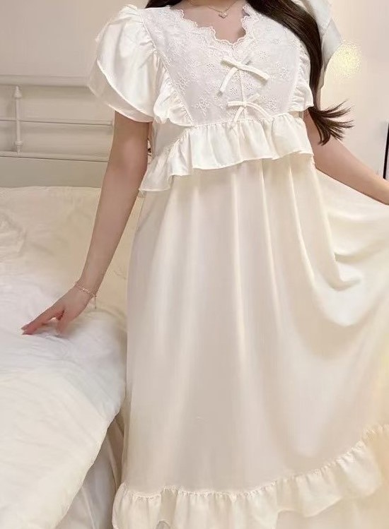 韓國 LUNA 法式浪漫公主蛋糕長裙睡衣