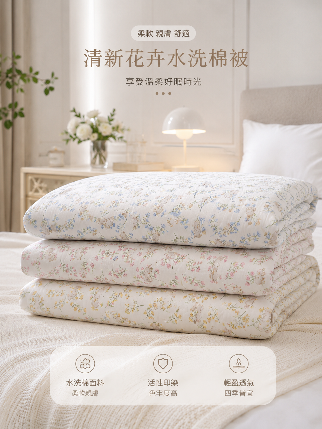 韓國涼感水洗棉涼被