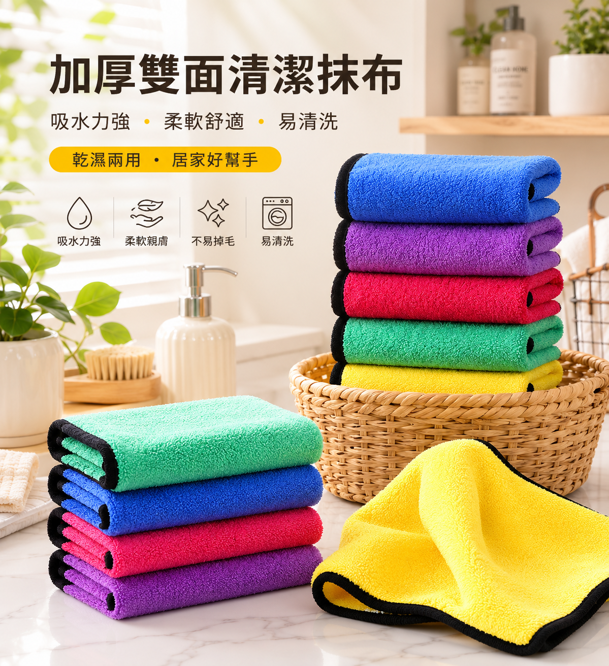 雙面加厚超細纖維清潔抹布