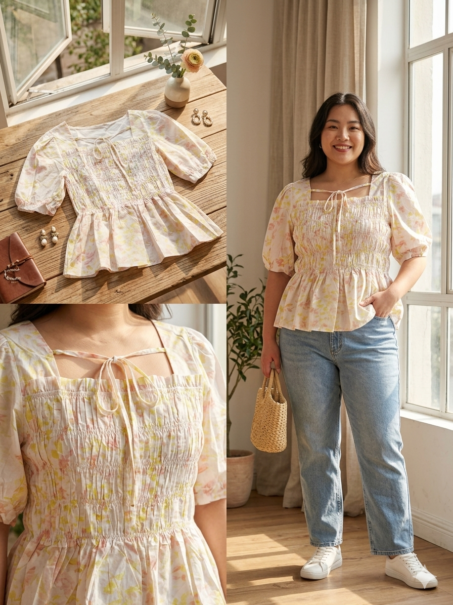 甜美氣質碎花上衣