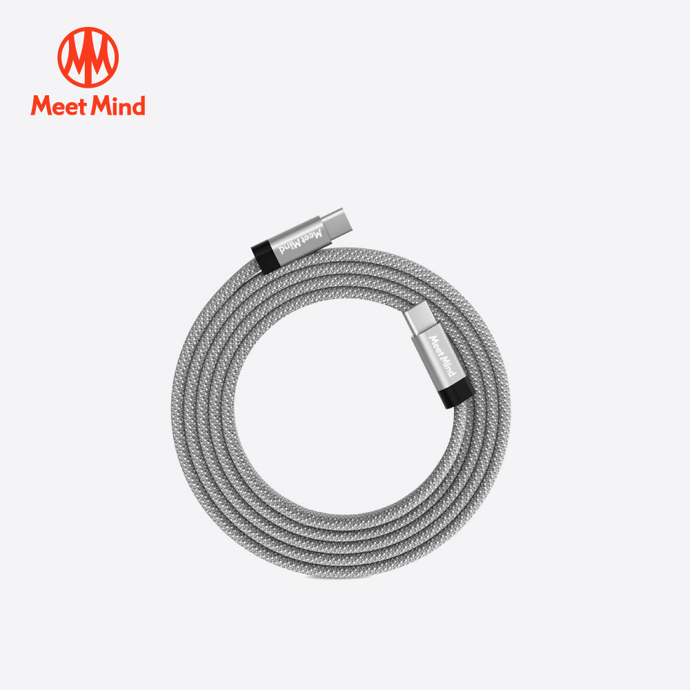 C-MagCables Type-C to Type-C 60W 磁性快收納充電傳輸線-銀色