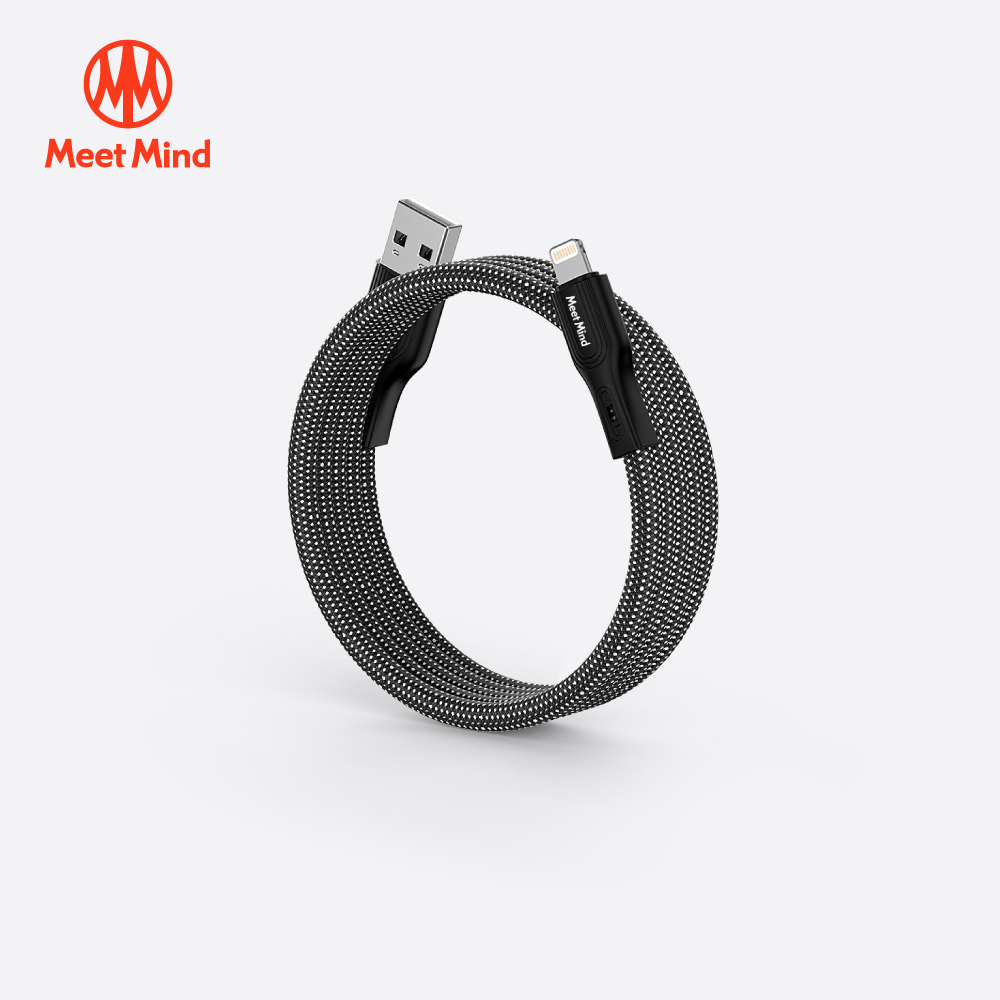 O-MagCables USB-A to Lightning 磁性快收納充電傳輸線-黑色