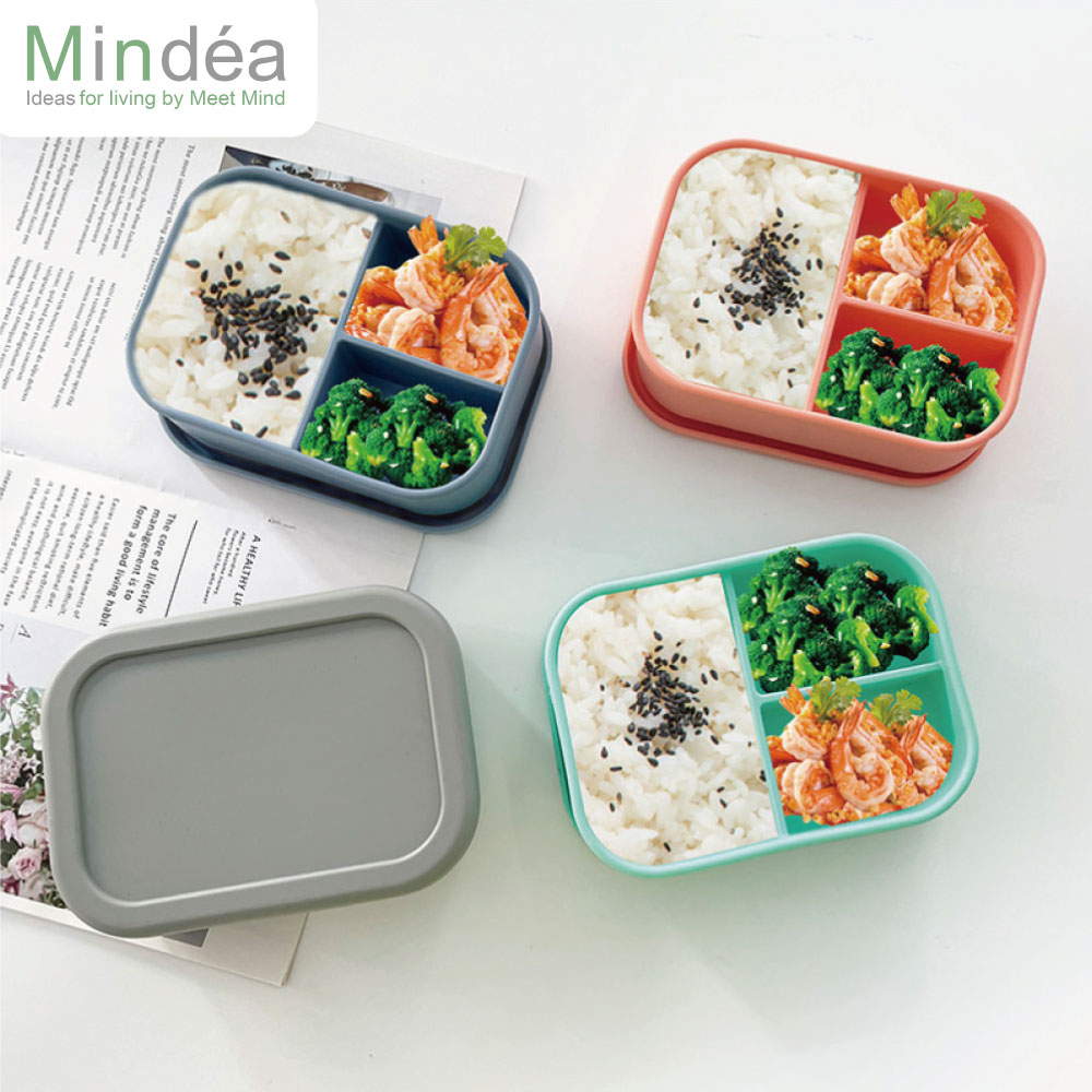 Mindéa 食品級矽膠方形單/分格便當盒