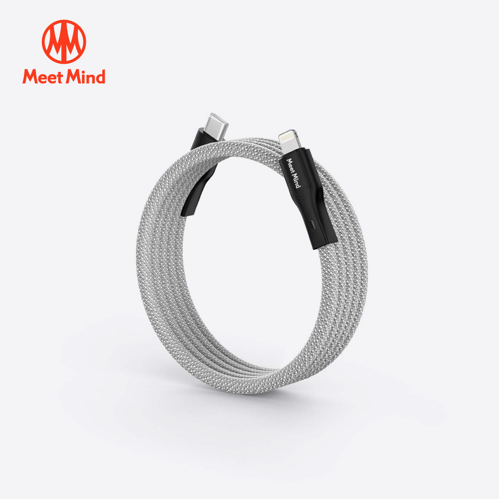 O-MagCables Type-C to Lightning 磁性快收納充電傳輸線-銀色