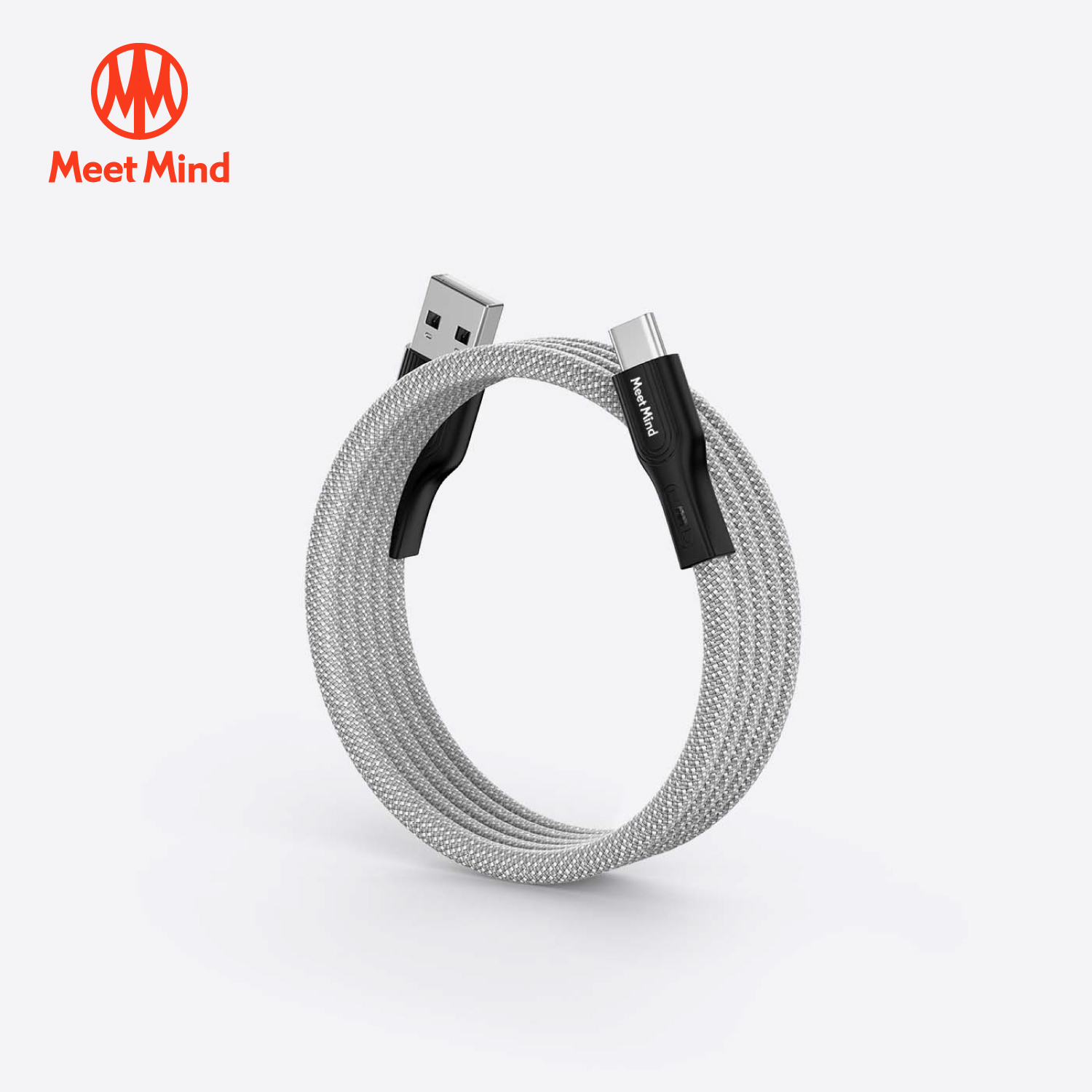 O-MagCables USB-A to Type-C 磁性快收納充電傳輸線-銀色