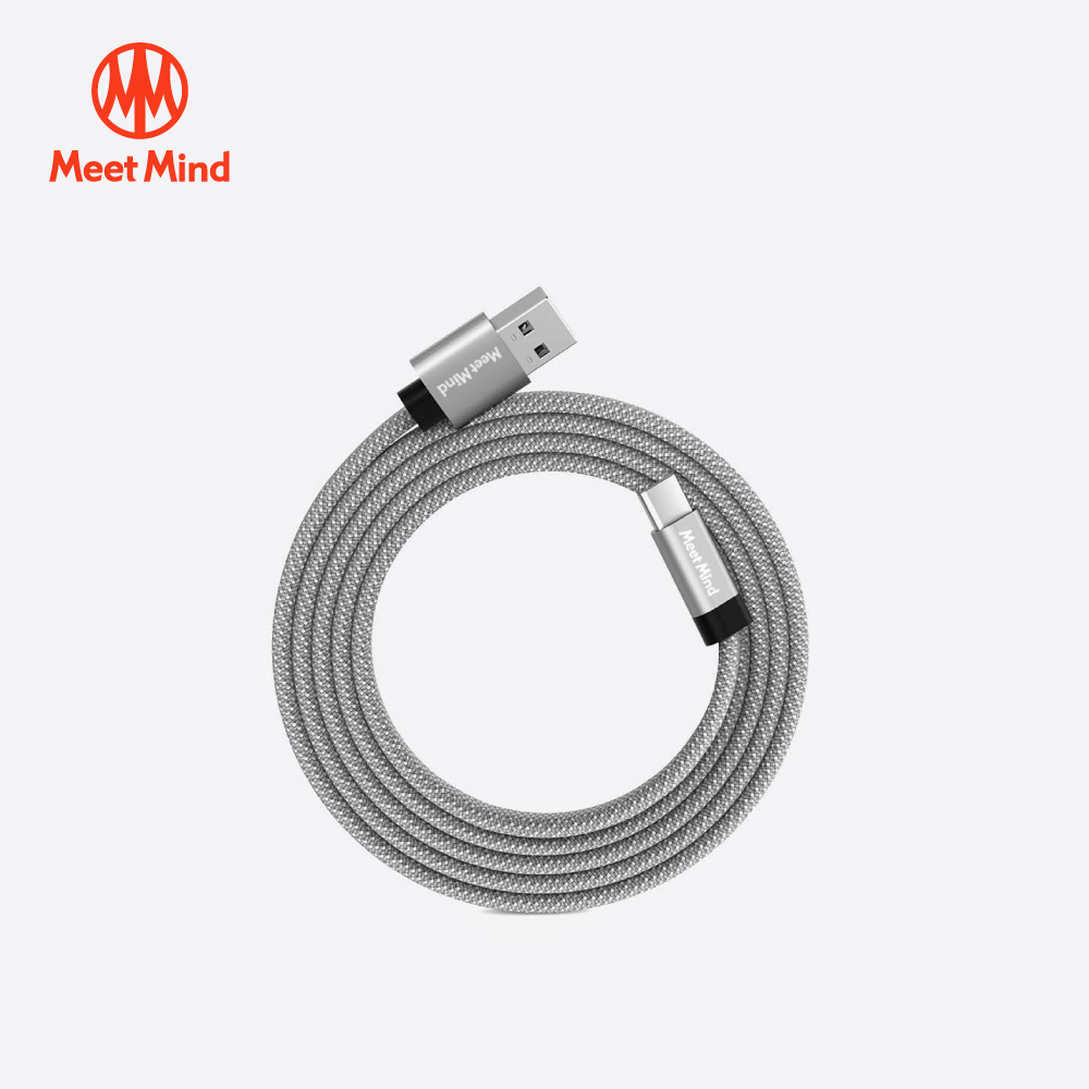 C-MagCables USB-A to Type-C 磁性快收納充電傳輸線-銀色