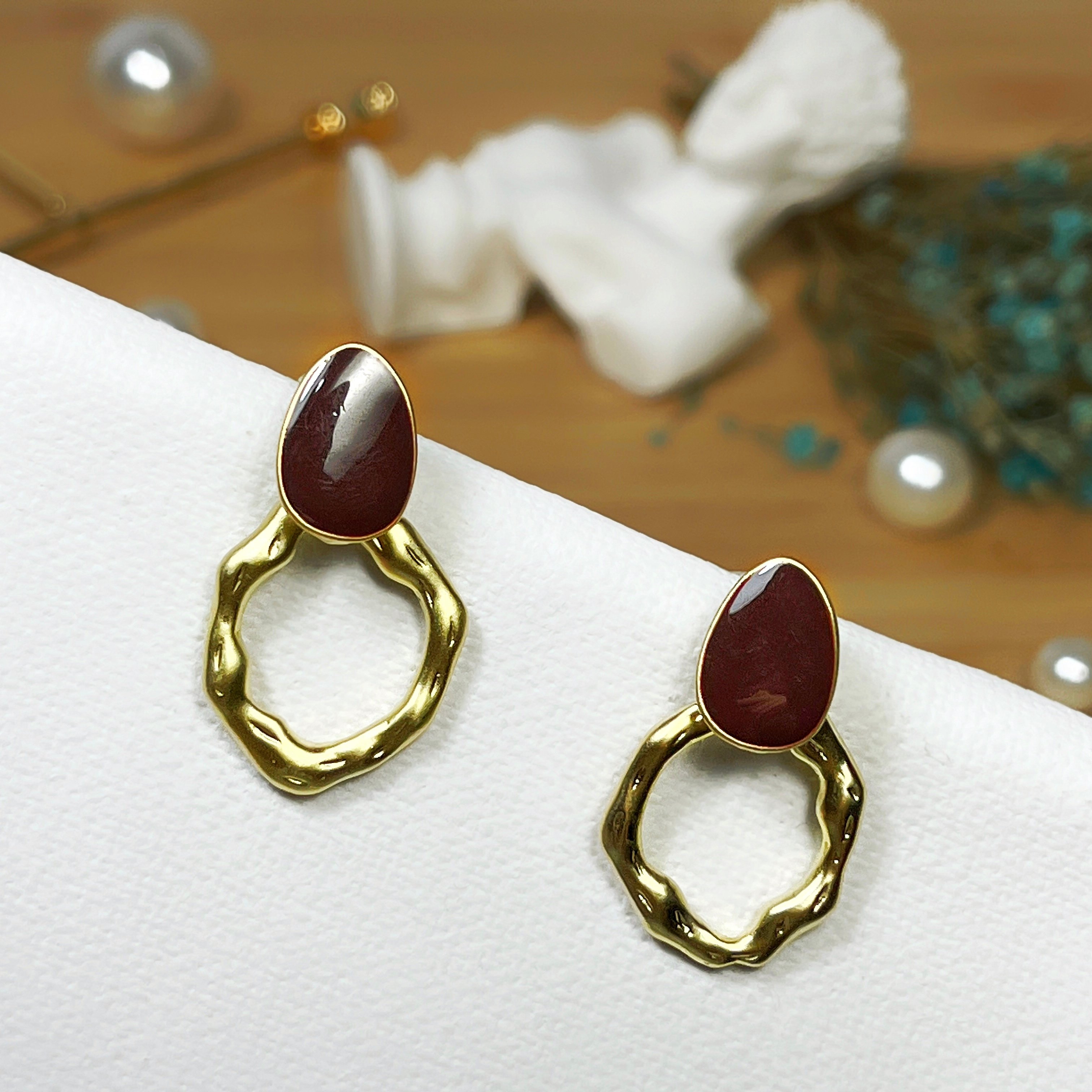 【 淳飾 】銀針｜質感拼接霧金環 12161905