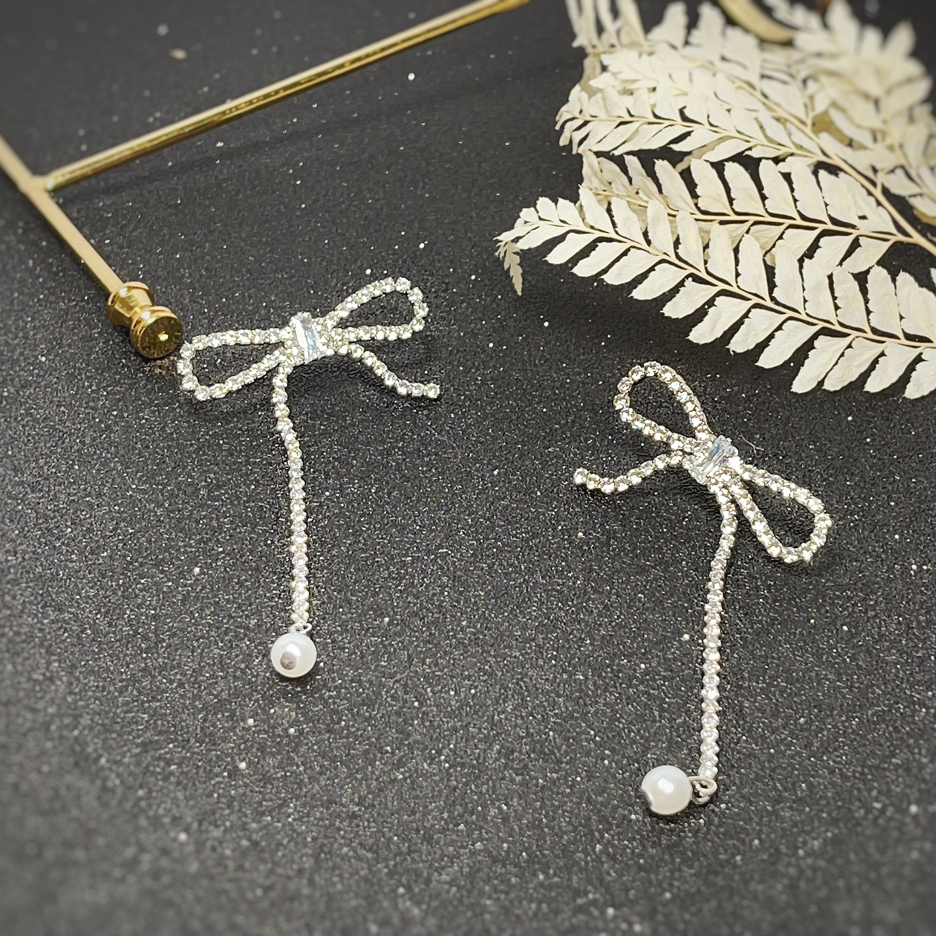 【 淳飾 】銀針｜珍珠蝴蝶結 332506