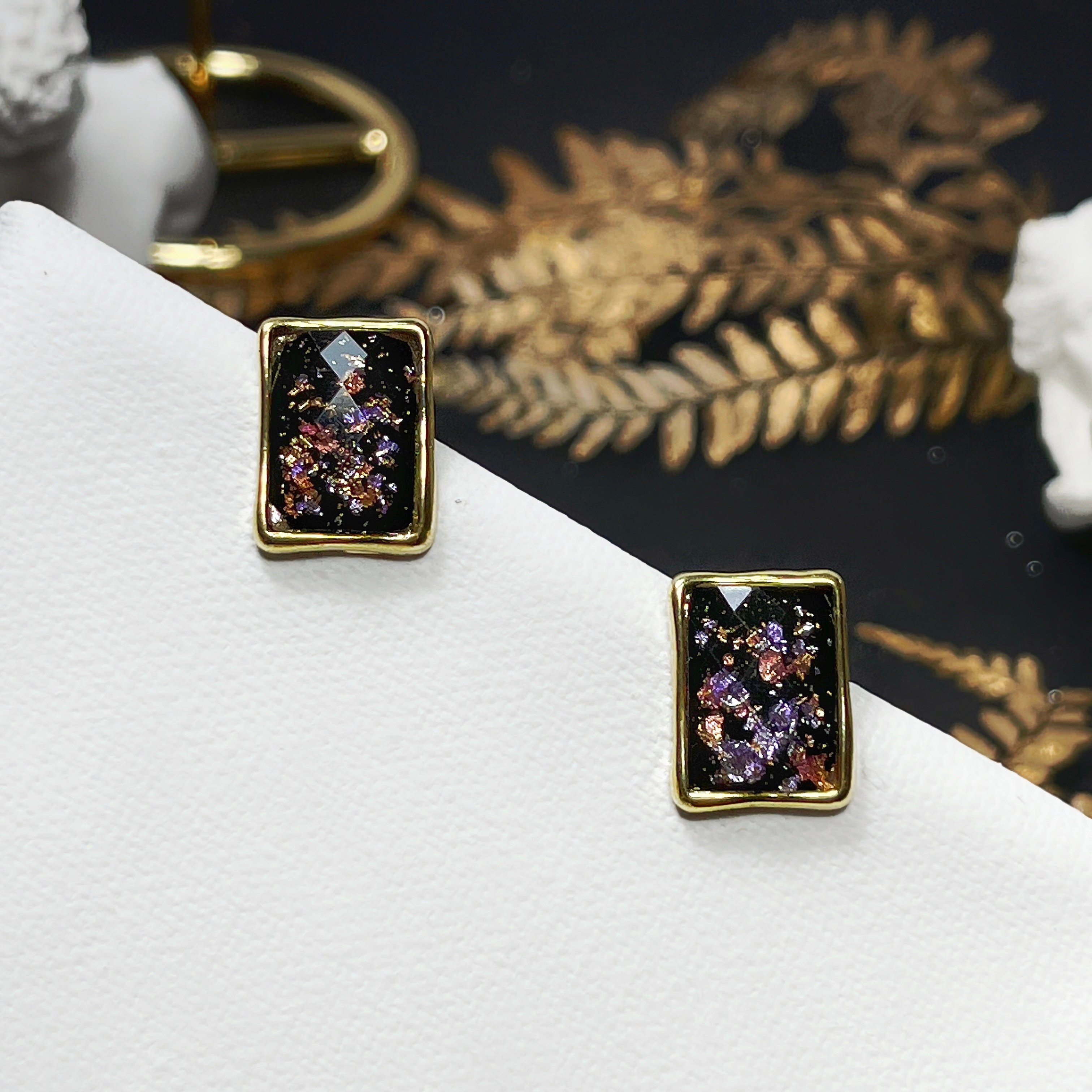 【 淳飾 】銀針｜幾何方型黑色百搭款 12161903