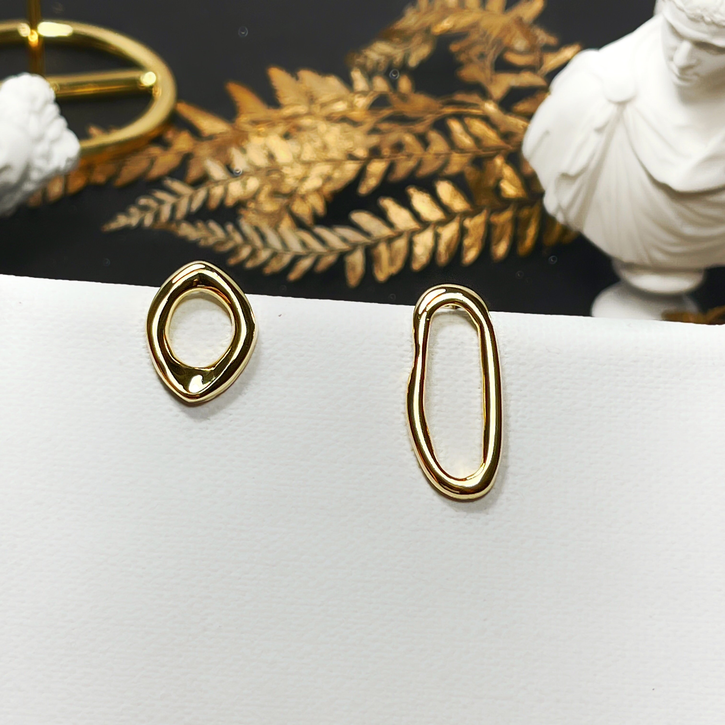 【 淳飾 】銀針｜個性不對稱金屬環針 12161911