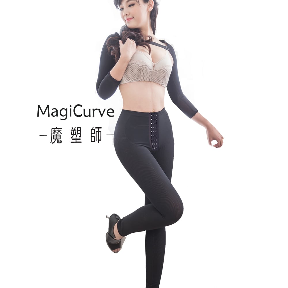 【魔塑師】全雙層重壓 P-009 中腰長束褲～ 高丹尼(大腿抽脂 環抽必備/ 瘦大腿)