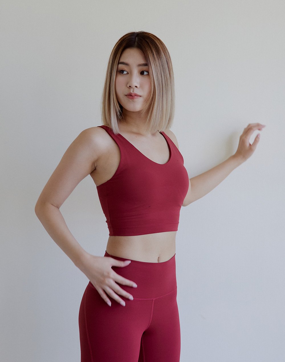 Haolang 酒紅運動內衣