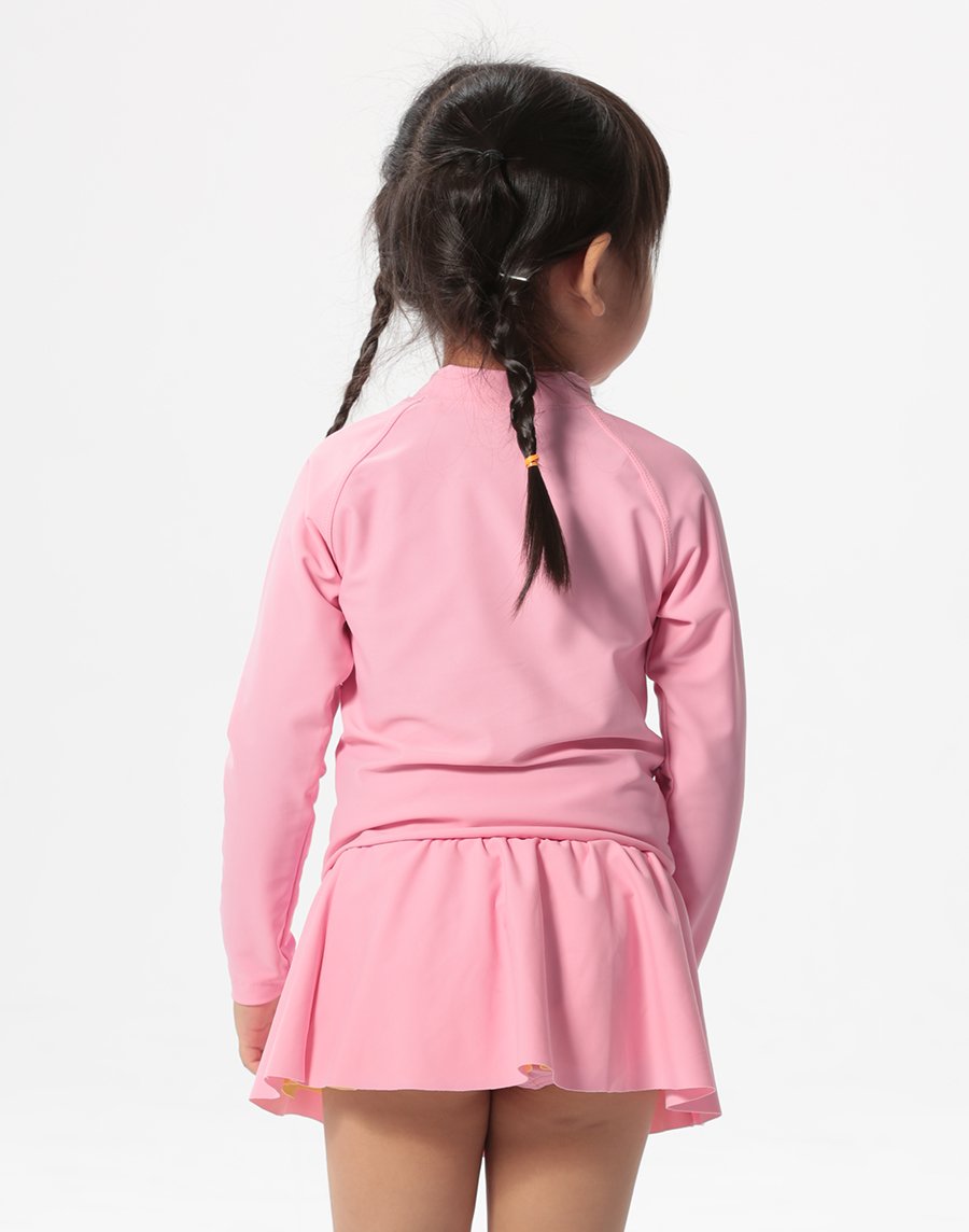 Haolang 粉紅天空女童長袖泳衣(整套)