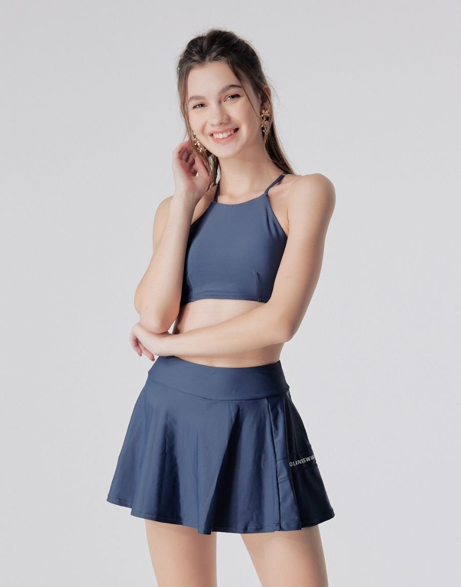 Haolang  神秘灰高腰泳裙(單件)