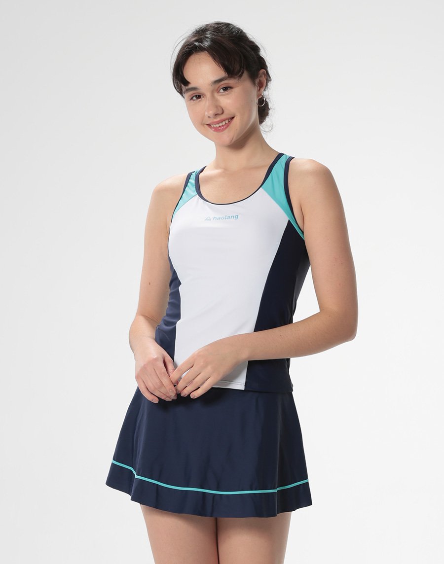 Haolang 運動白兩件式泳衣