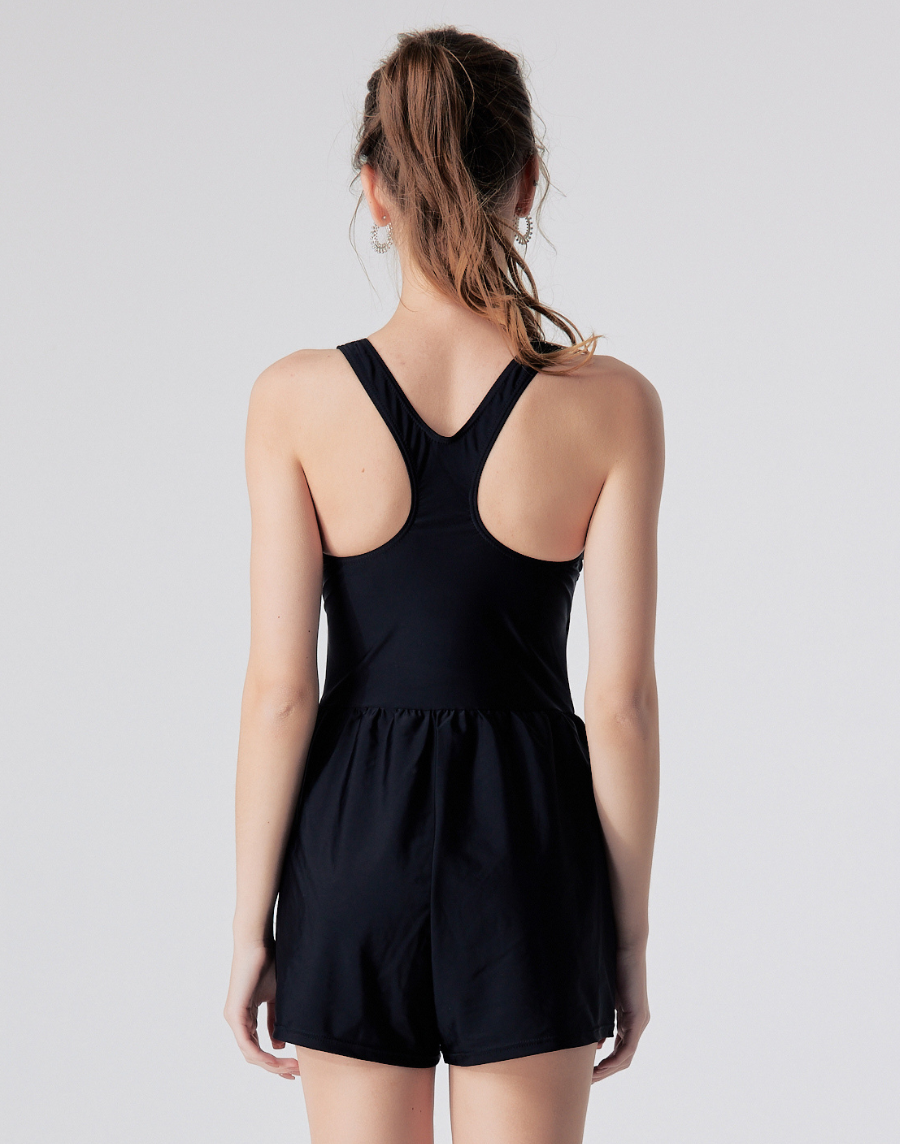 Haolang 經典黑連身褲泳衣