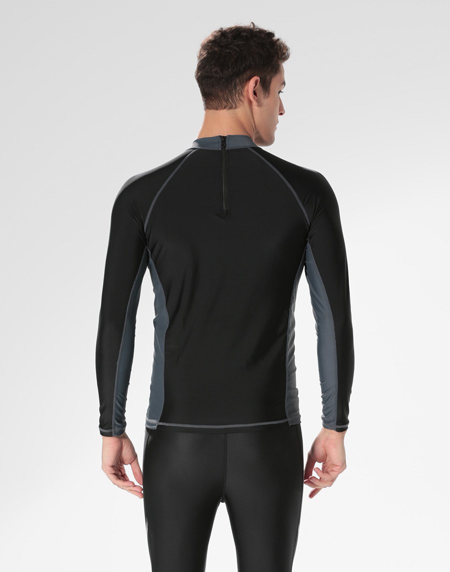 Haolang 經典黑男款長袖泳衣