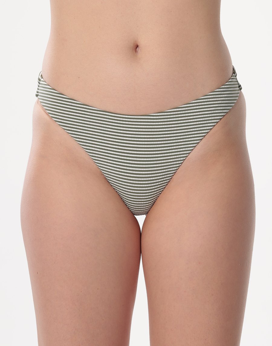 Haolang  軍綠條紋微丁比基尼褲
