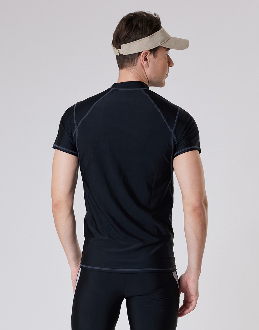 Haolang 經典黑抗UV短袖泳衣(上衣)