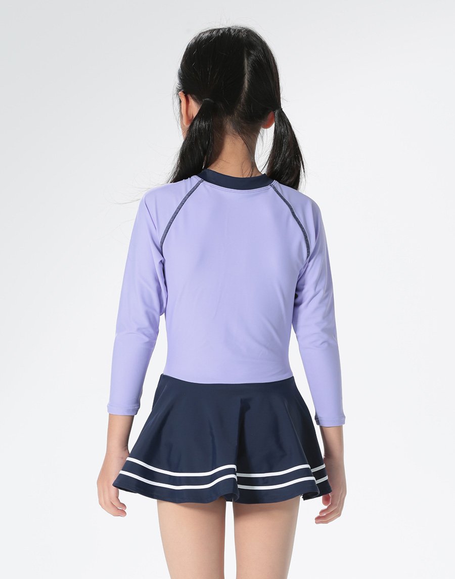 Haolang 香芋紫女童長袖泳衣