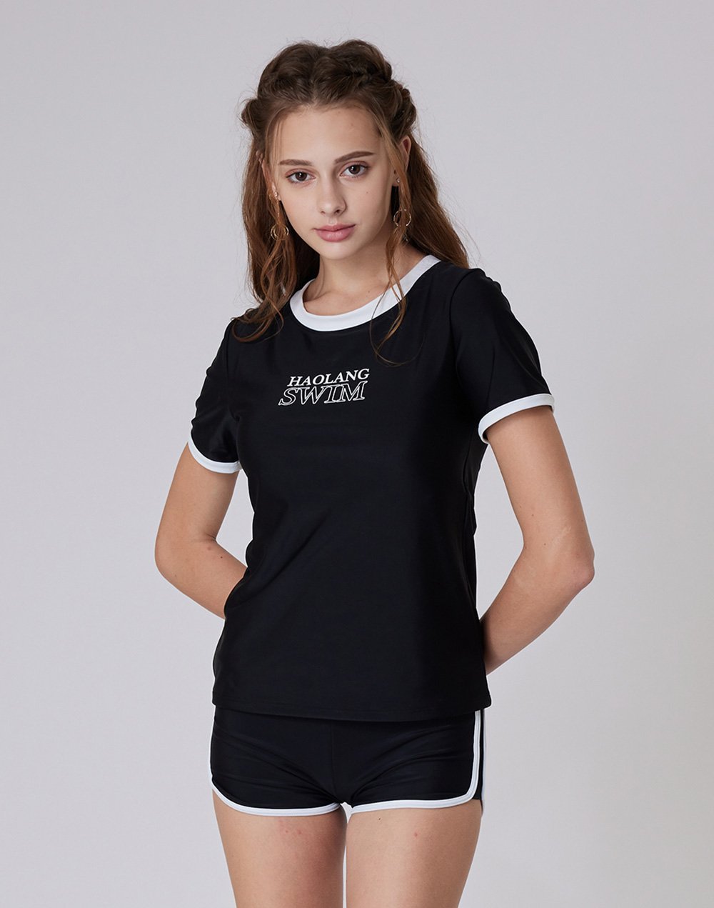 Haolang 黑鑽游泳短袖泳衣