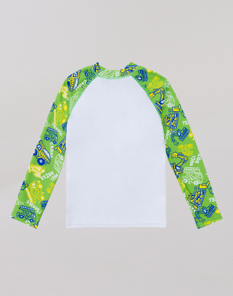 Haolang 挖土機男童長袖泳衣(TOP)