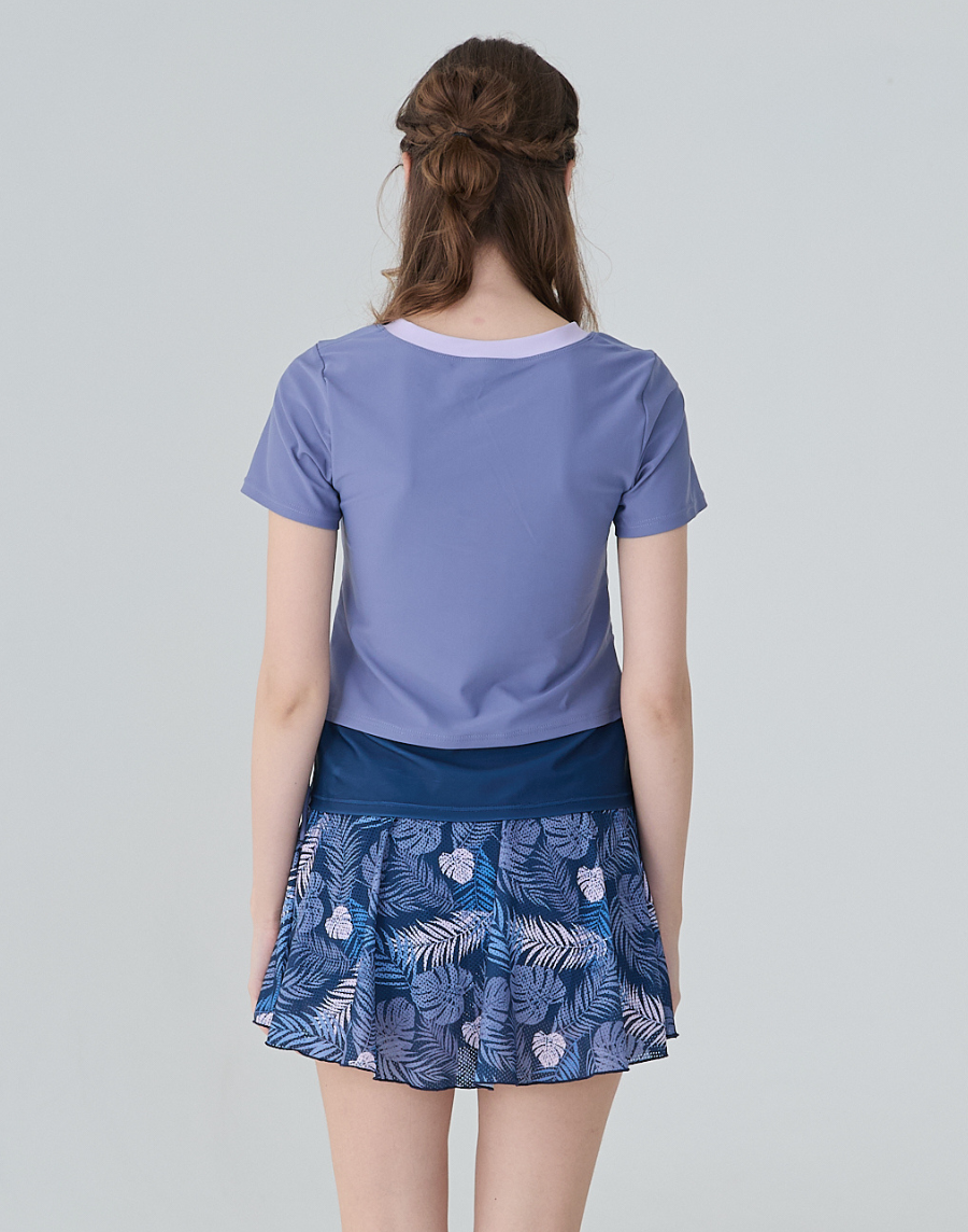 Haolang 霧灰紫兩件式裙裝泳衣