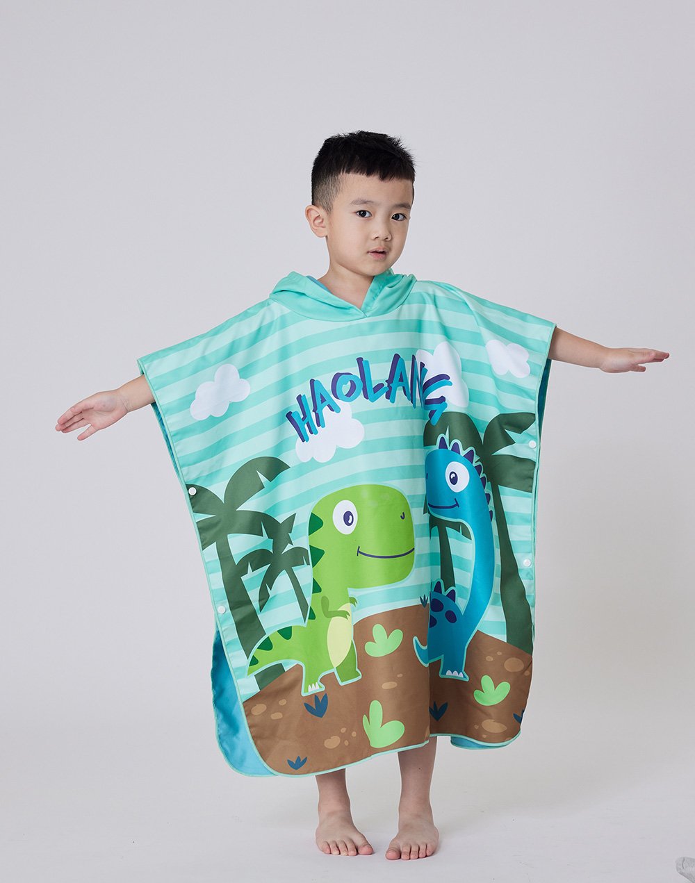 Haolang 森林恐龍快乾毛巾衣(纖維毛)